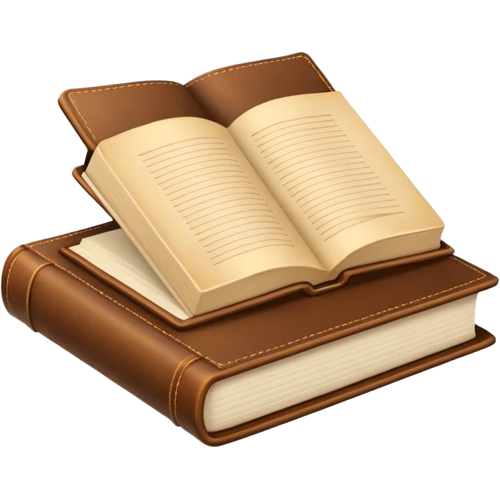 open thick book with leather cover emoji