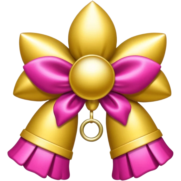 campanas navideñas con lazo rosado emoji