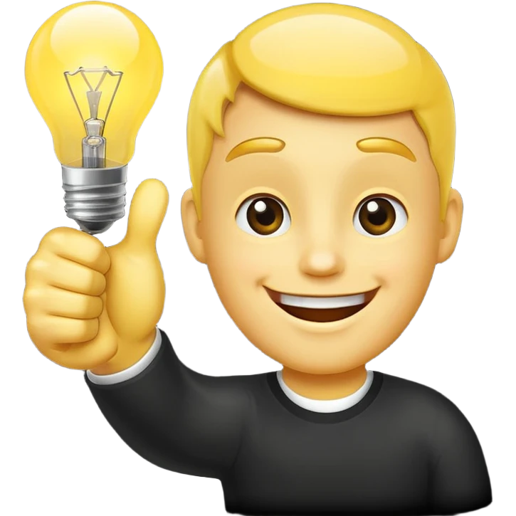 thumbs up and light bulb emoji