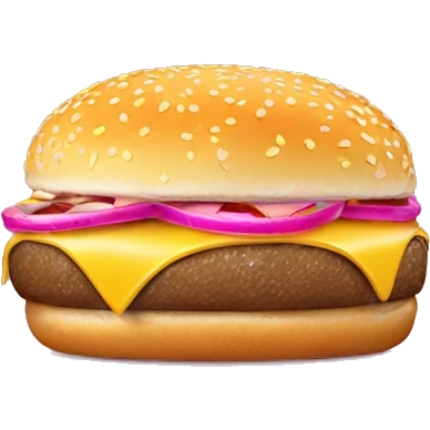 Pink and gold cheeseburger  emoji