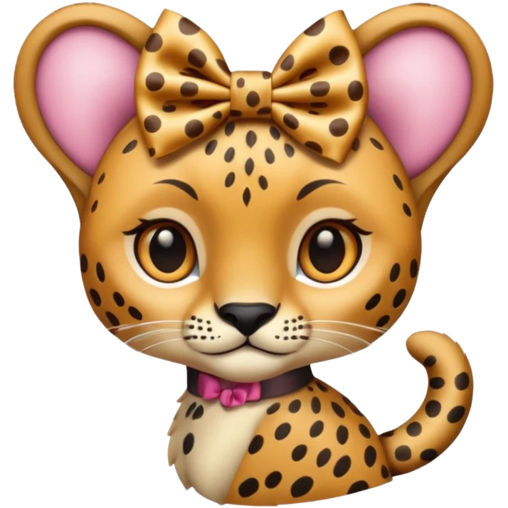 Cheetah with a bow emoji