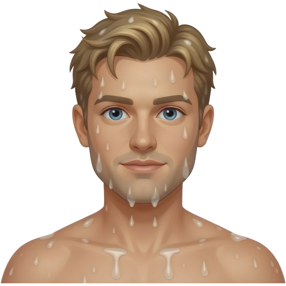 Blonde man showering emoji