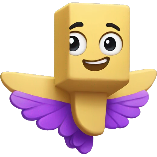 Yellow brick with purple wings emoji