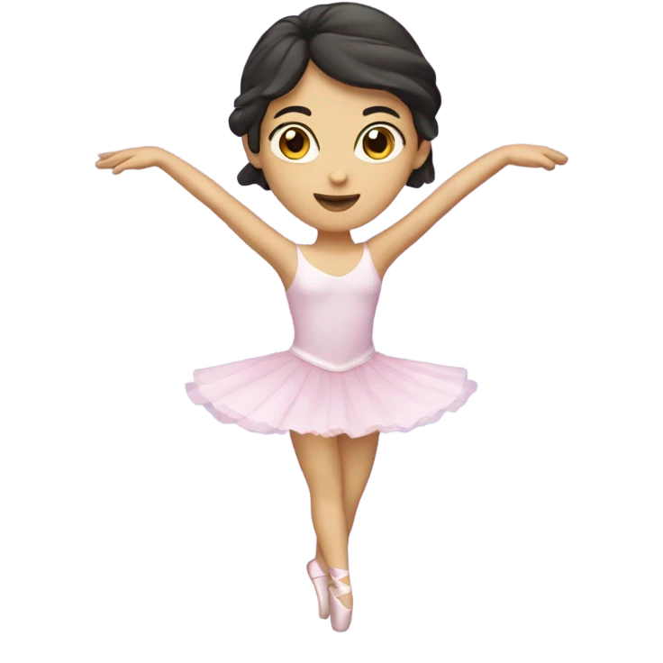 caucasian dancing ballerina with dark hair  emoji