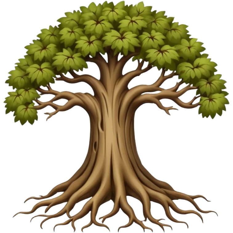 a tree with long roots emoji