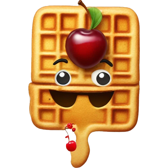 Waffle with cherry emoji