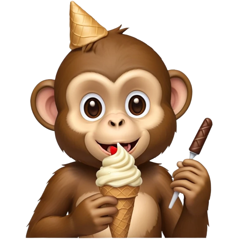 A monkey eating ice cream  emoji