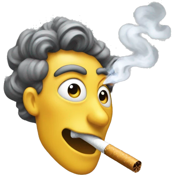 Swirly eye emoji smoking a cigarette 😵‍💫🚬 emoji