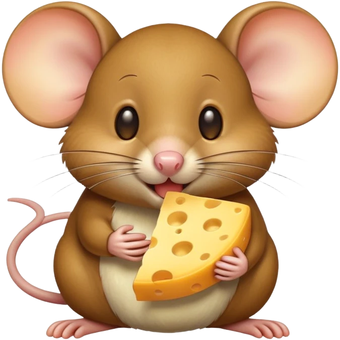 cartoon mouse jerry eating cheese emoji