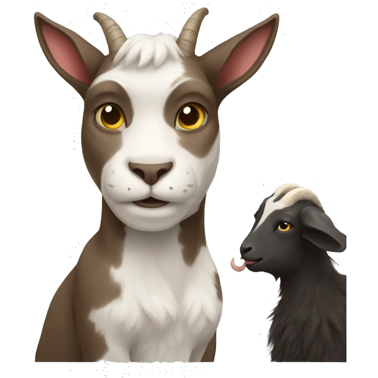 Cat with goat emoji