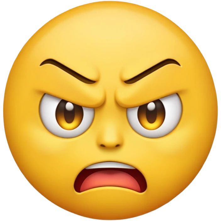 Yellow emoji with angry face emoji