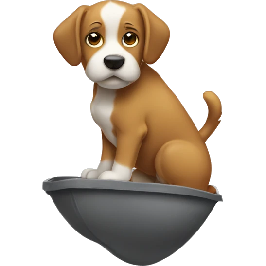 Now that the dog is clean the gravity is not strong enough to hold it down so it begins to float to town.  emoji