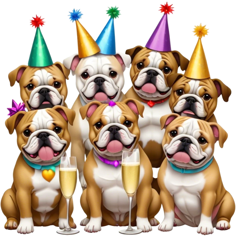 Bulldog partying  emoji