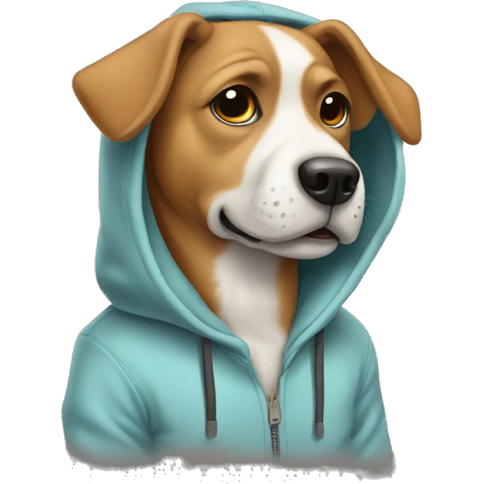Dog wearning hoodie  emoji