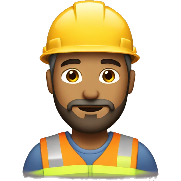 Tan construction worker with beard emoji