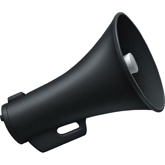 black megaphone emoji