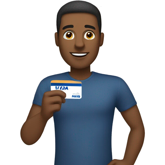 Man using visa debit card emoji