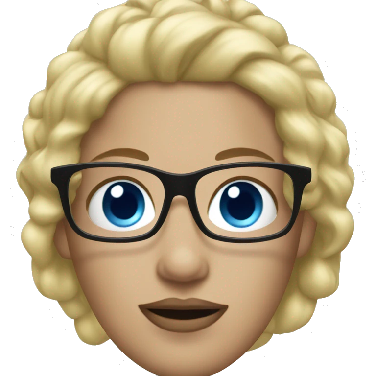 Blonde woman blue eyes crown black glasses  emoji
