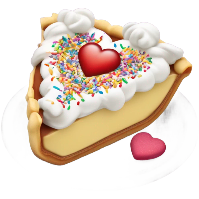 Pie part with a love expression emoji