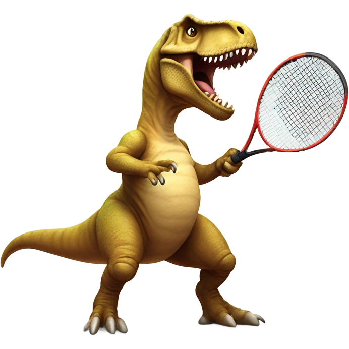 t rex playing tenis emoji