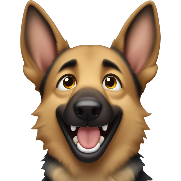 German shepherd laughing hysterically with tears coming out of their eyes  emoji