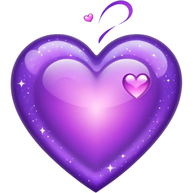 glitter purple and cian heart emoji