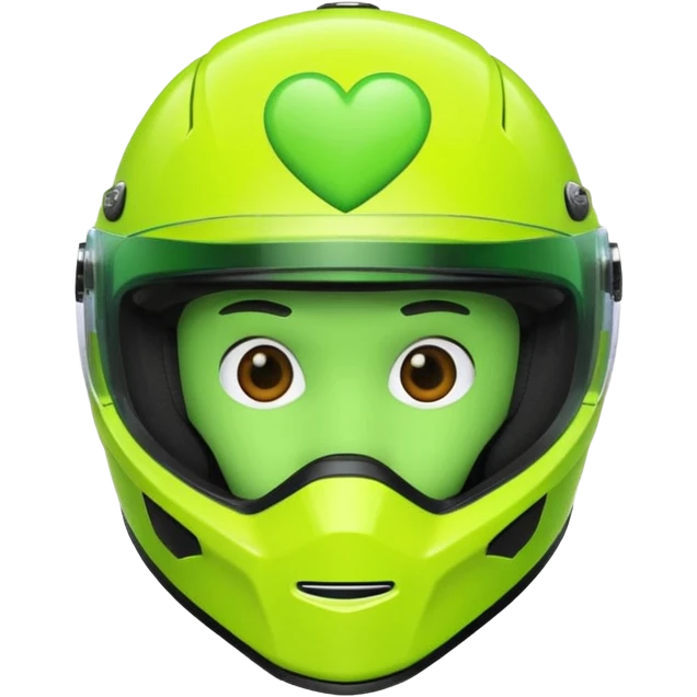 ate a Florecent green heart emoji as the same patterns as Lando Norris's helmet emoji