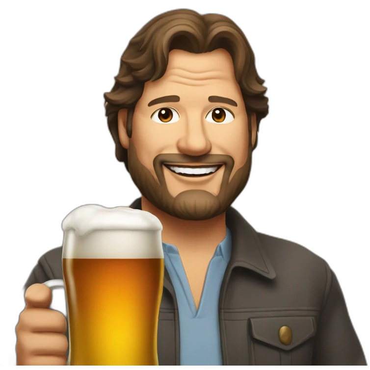 marc benioff with beer emoji