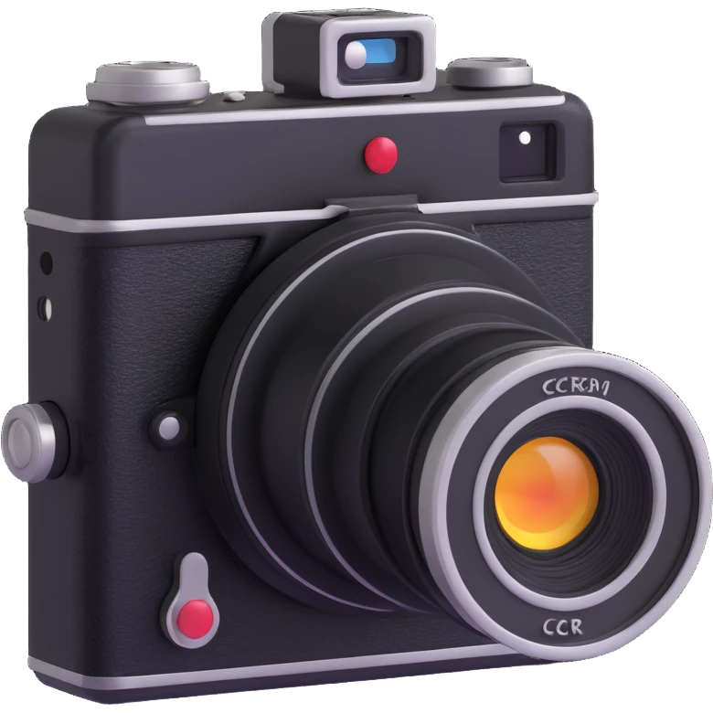 vintage camera, old-fashioned look, Microsoft 3D fluent emoji style emoji