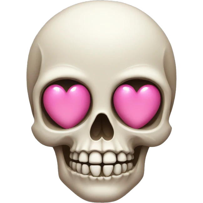 skull with pink heart eyes emoji