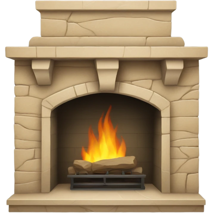 tan stone fireplace  emoji