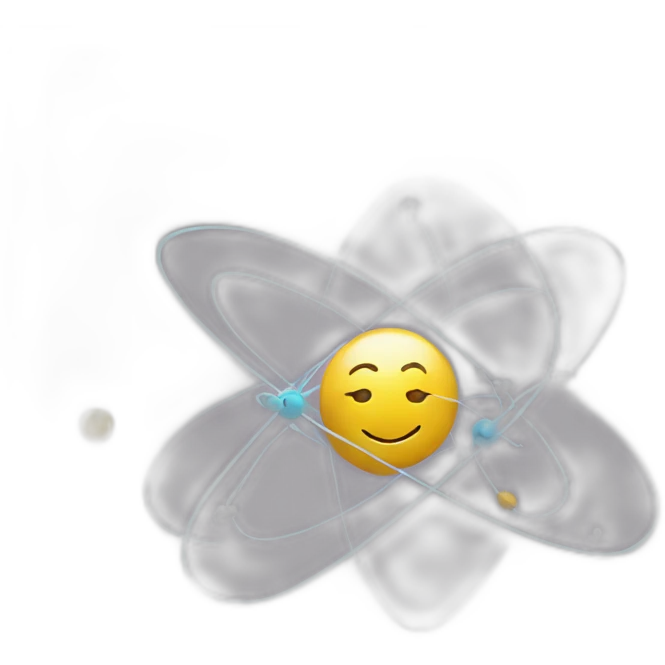 atom continuous line with plane on it emoji