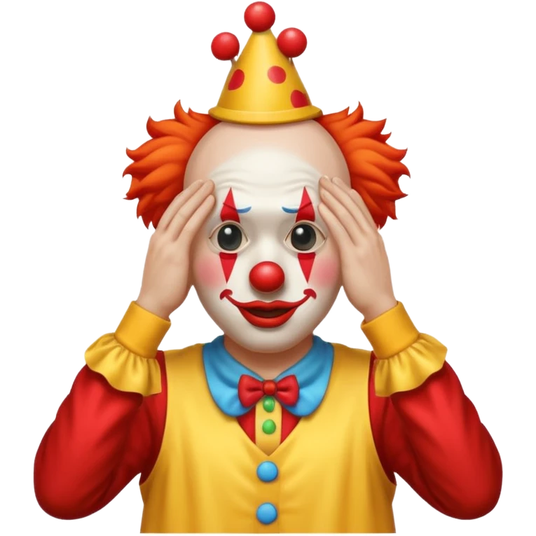 Clown covering eyes but dropping down to show butt behind  emoji