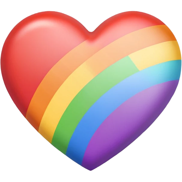 heart in gay pride flag colors rainbow red orange yellow green blue purple, pastel color palette, no text emoji