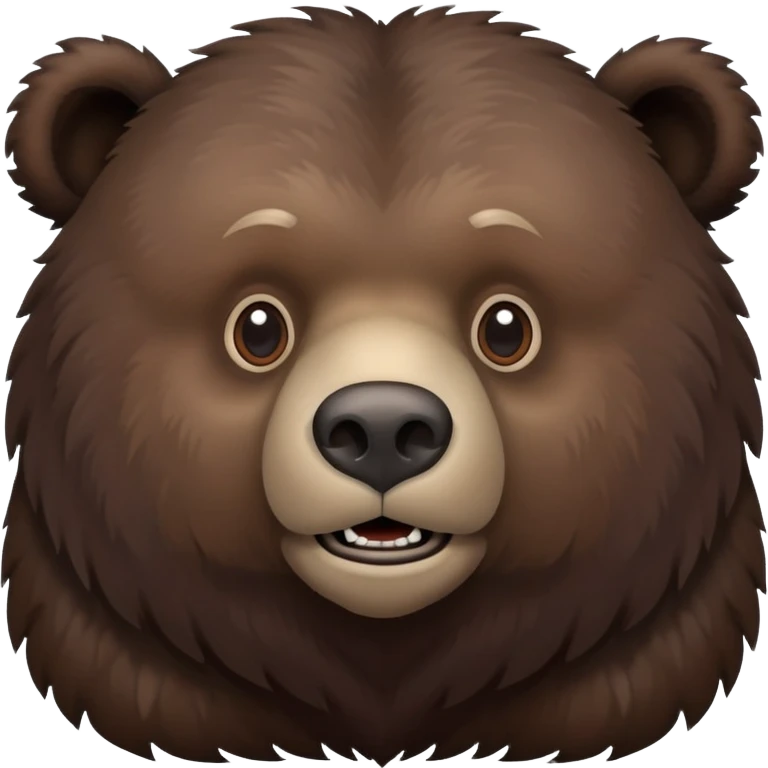 Dark brown grizzly bear on four legs with natural fur texture, minimalist design, very dark brown coloration emoji