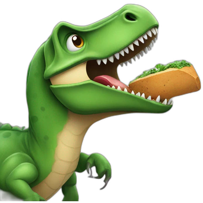 dinosaur eating vegan emoji