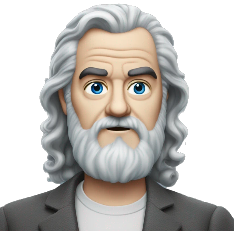 stanley kubrick grey hair long beard blue eye emoji