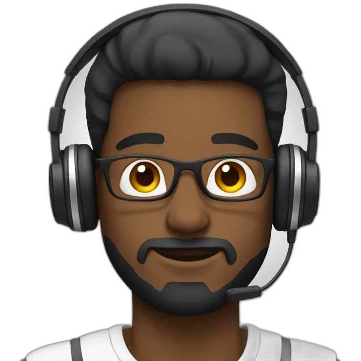 Man relaxing with headphones on emoji