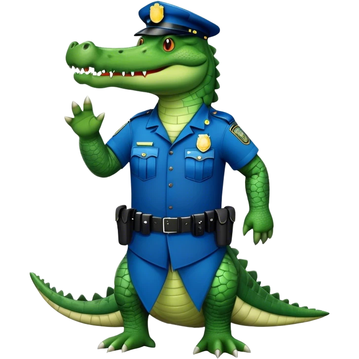 Full body Crocodile with police outfit emoji