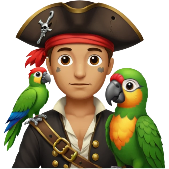pirate and parrot emoji