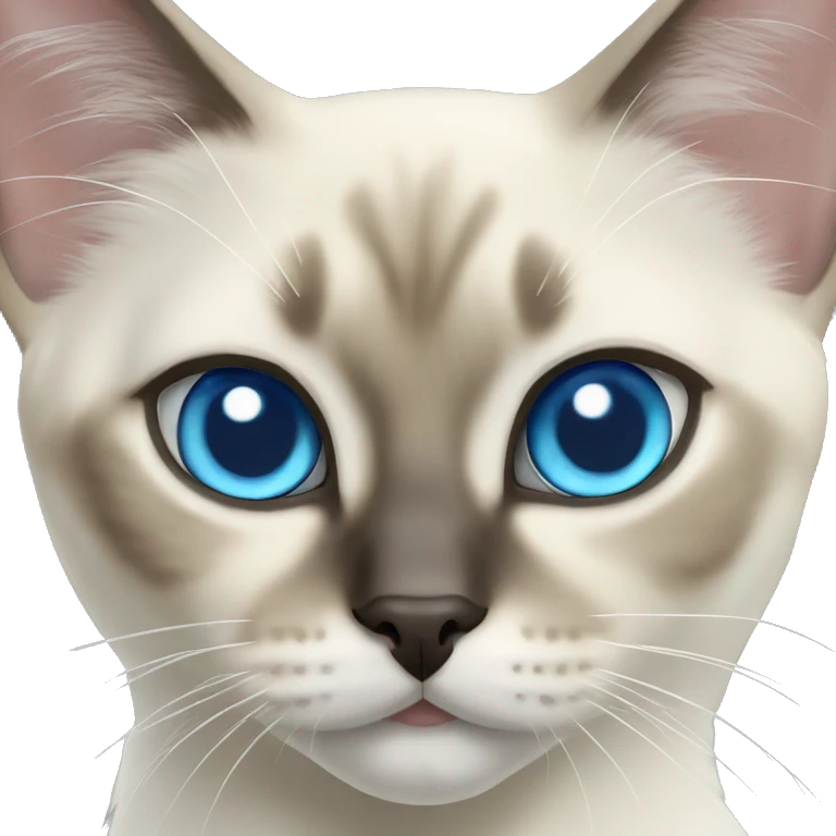 Balinese cat head with light blue eyes emoji