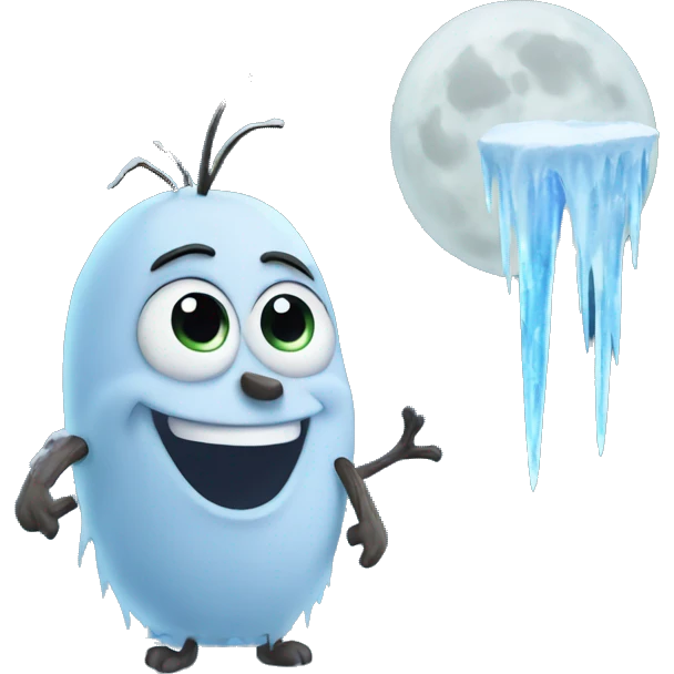 Frozen moon with icicles  emoji