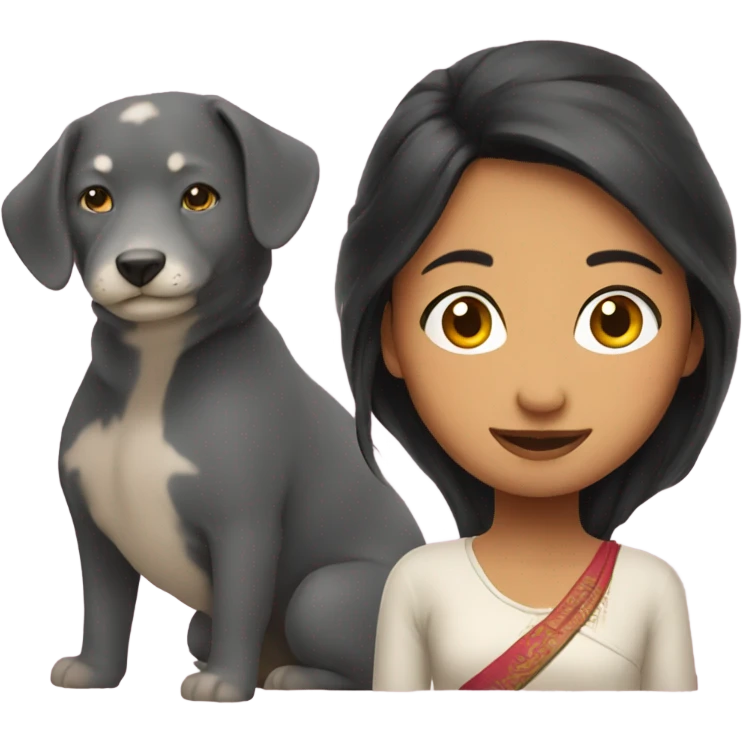 Nepali girl with momo emoji