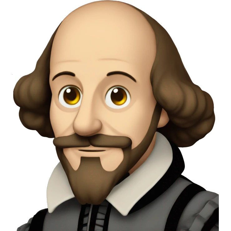 William Shakespeare holds chart in his hand emoji