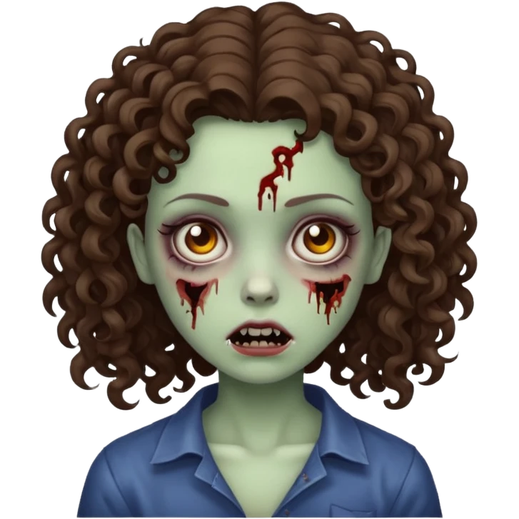 a zombie girl, the hair is curly and bruenette emoji