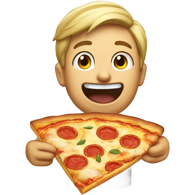 Pako eating pizza emoji