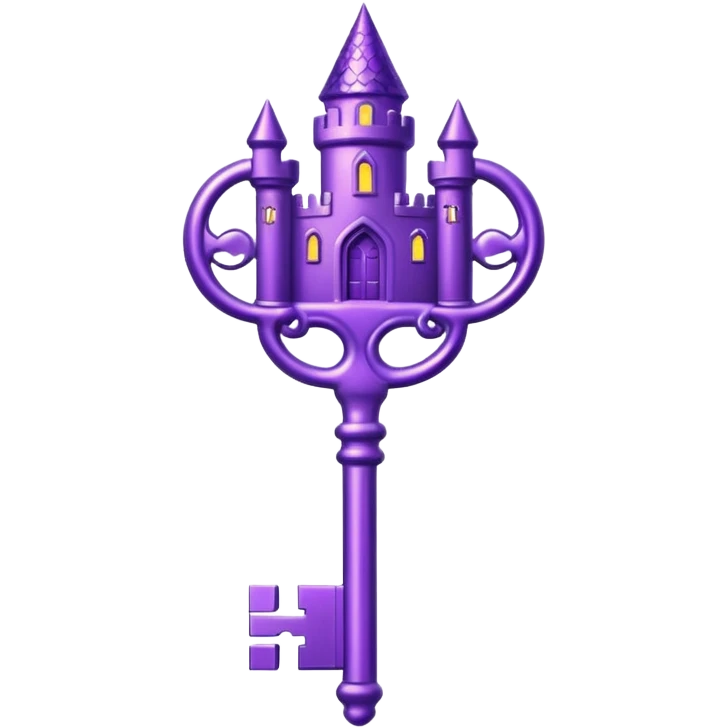 glitter purple key of castle emoji