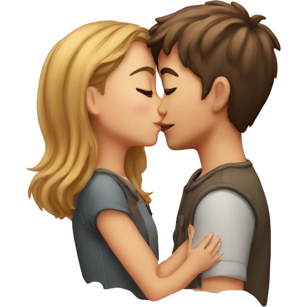 Boy and girl kissing  emoji
