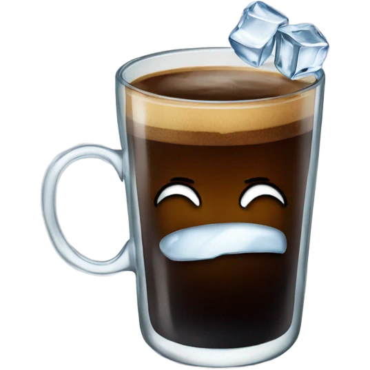 black coffee with ice cubes  emoji