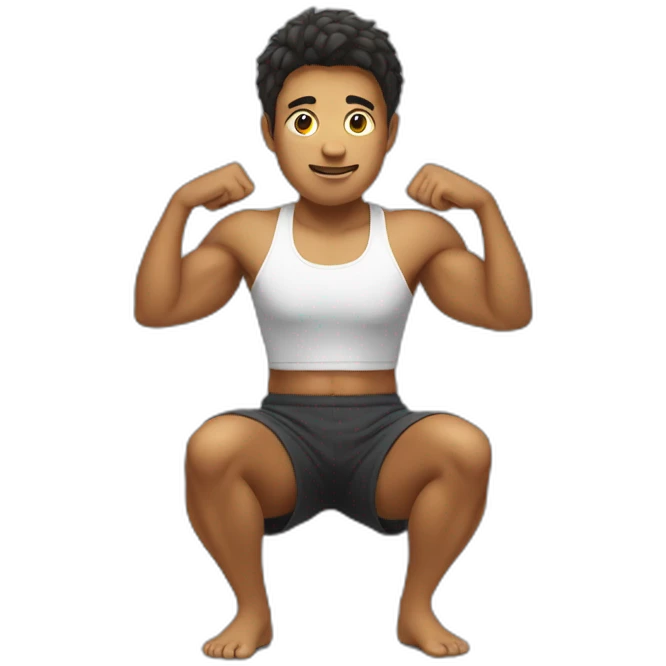 Squatting with weight emoji